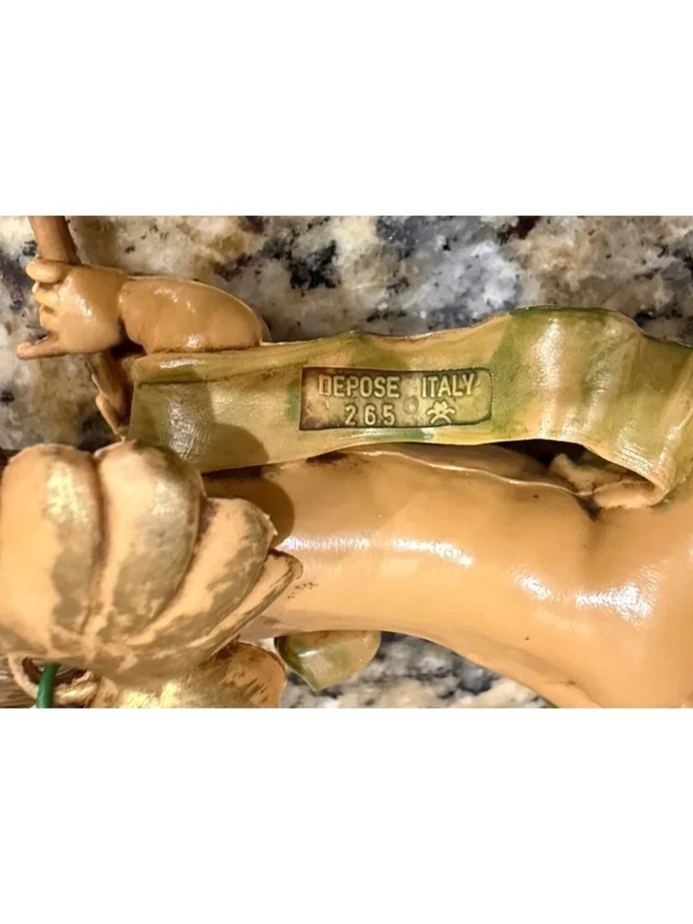 Vintage Depose Italy Angel Cherub With Flute Christmas Ornament #265 Spider